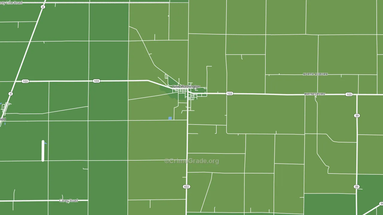 44854, OH Map of Vehicle Theft Rates