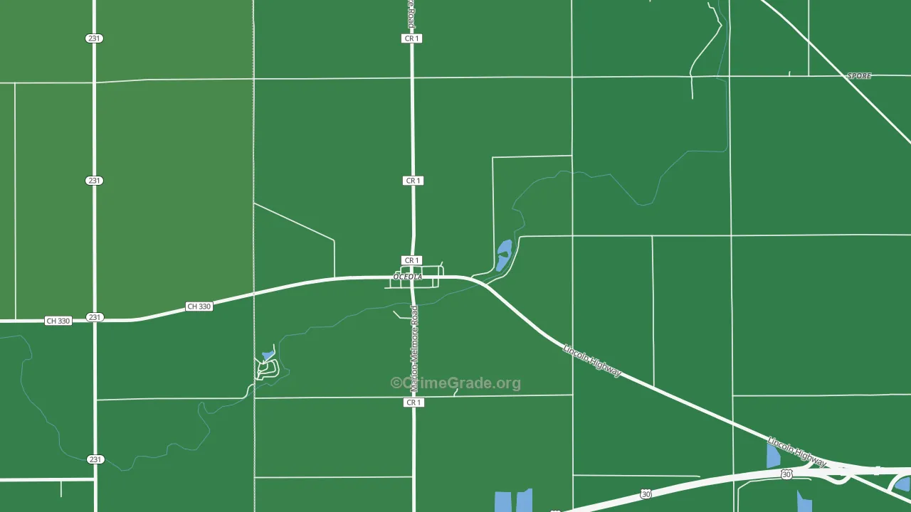 44860, OH Map of Vehicle Theft Rates