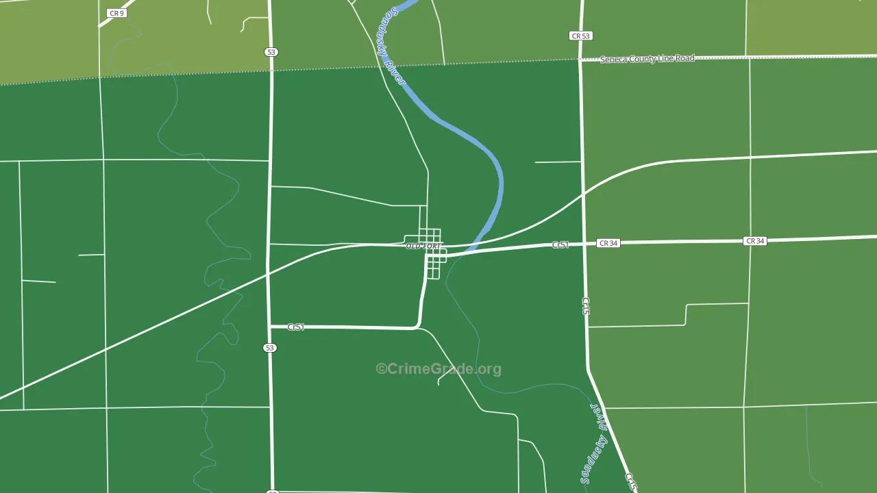 44861, OH Map of Vehicle Theft Rates