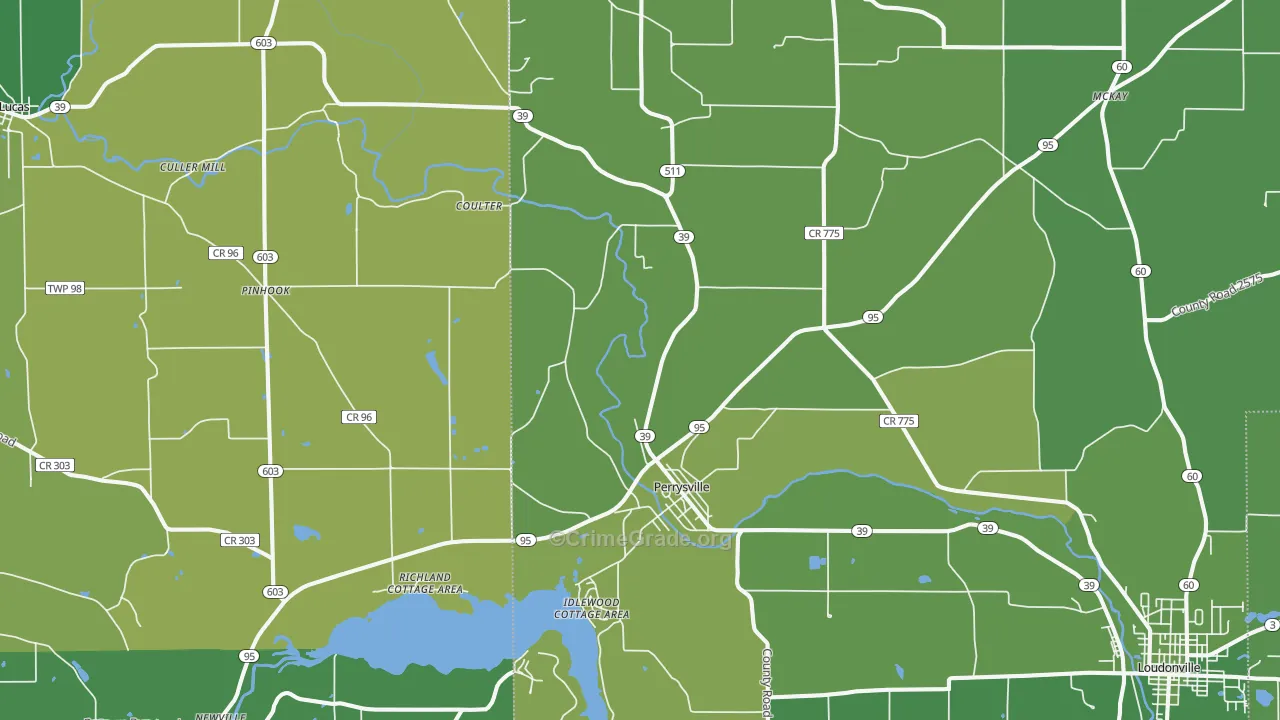 44864, OH Map of Vehicle Theft Rates