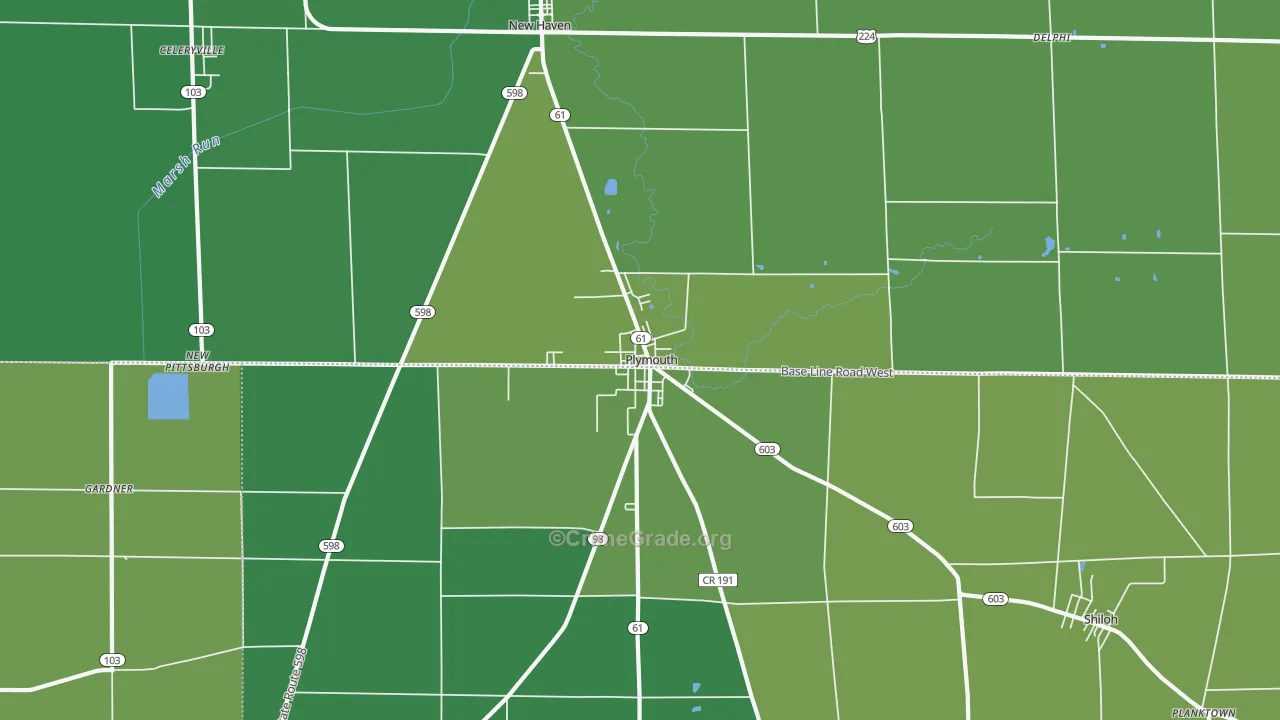 44865, OH Map of Vehicle Theft Rates