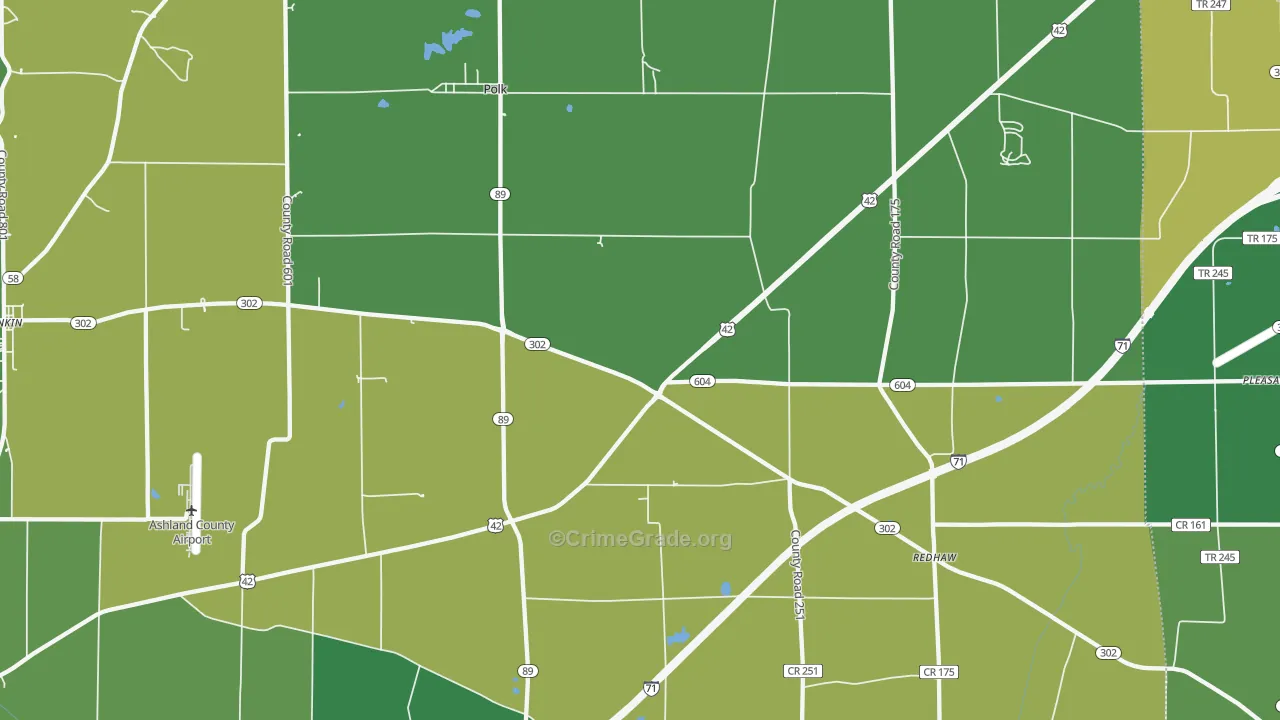 44866, OH Map of Vehicle Theft Rates