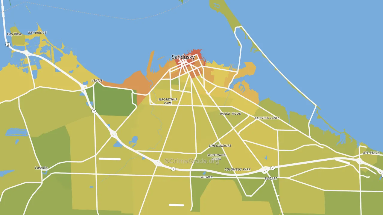 44870, OH Map of Vehicle Theft Rates