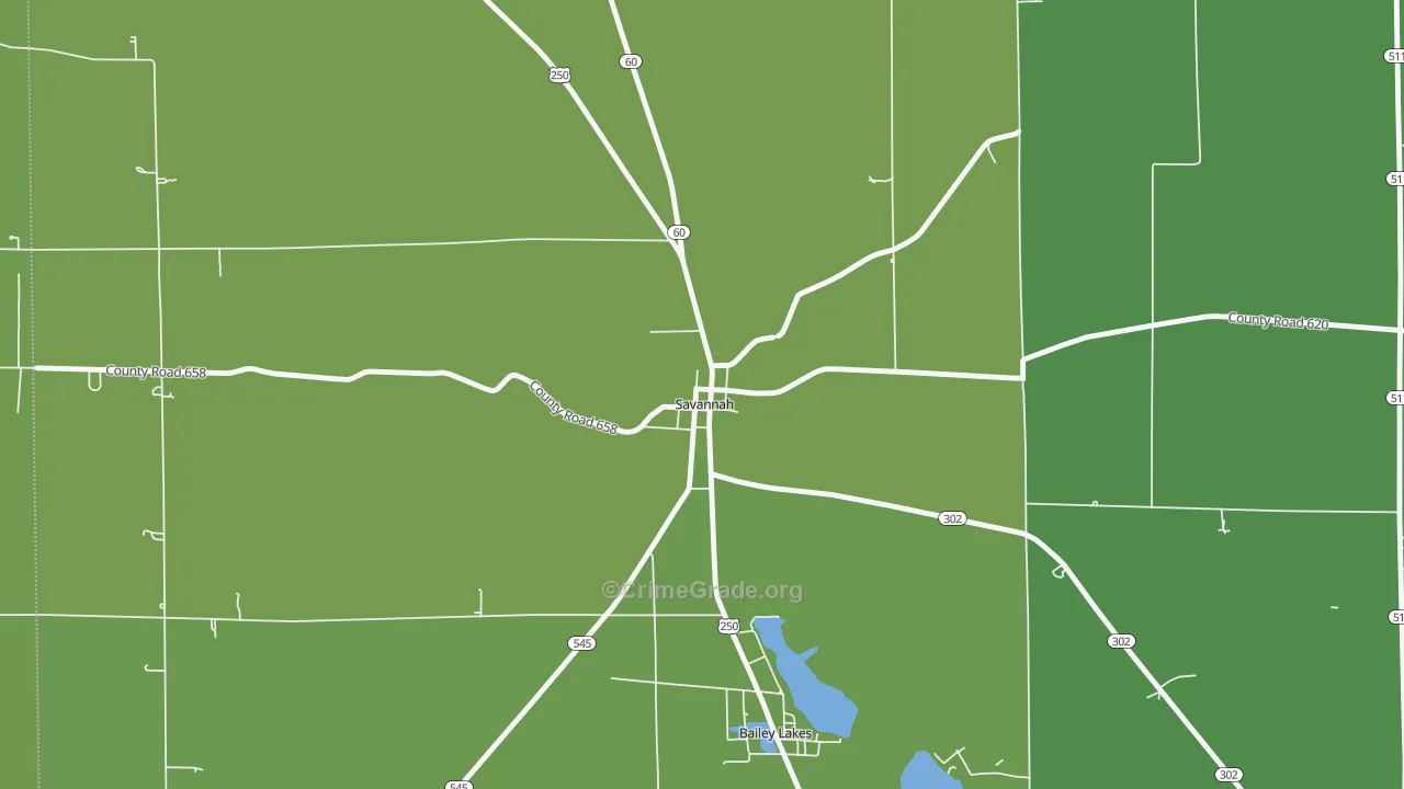 44874, OH Map of Vehicle Theft Rates