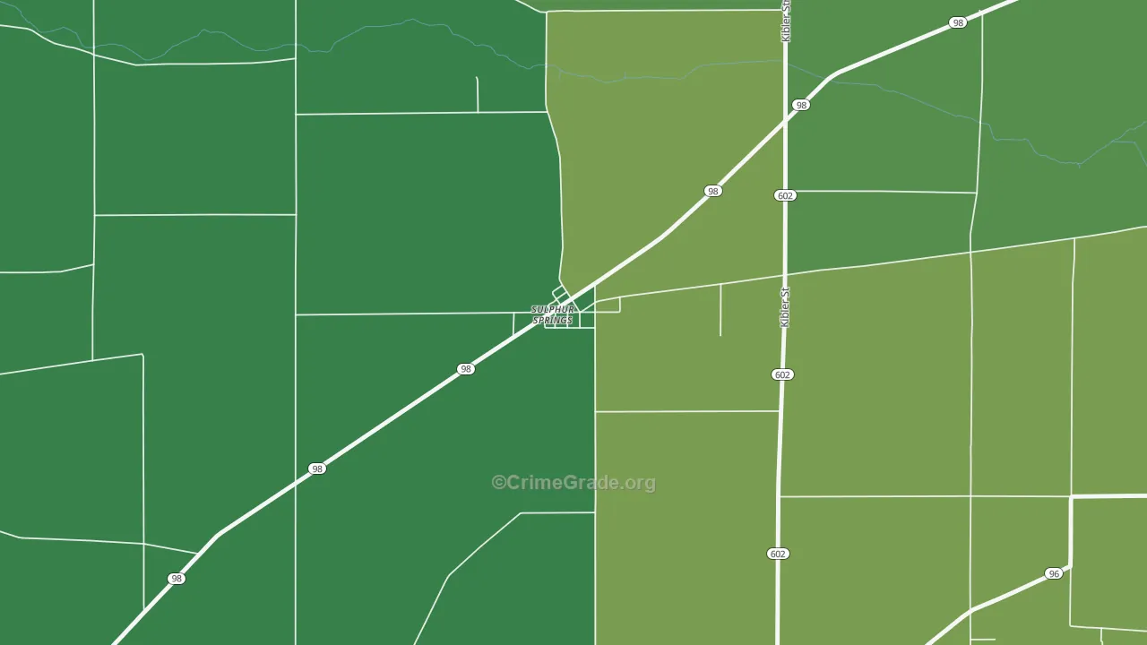 44881, OH Map of Vehicle Theft Rates