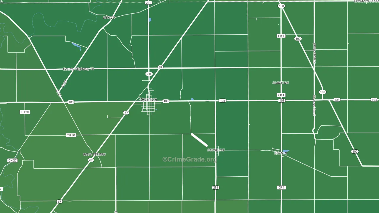 44882, OH Map of Vehicle Theft Rates