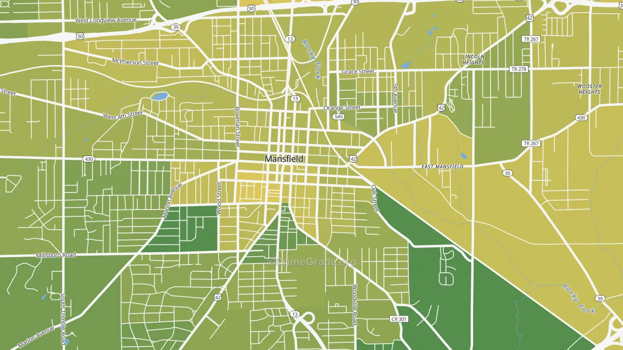 44902, OH Map of Vehicle Theft Rates