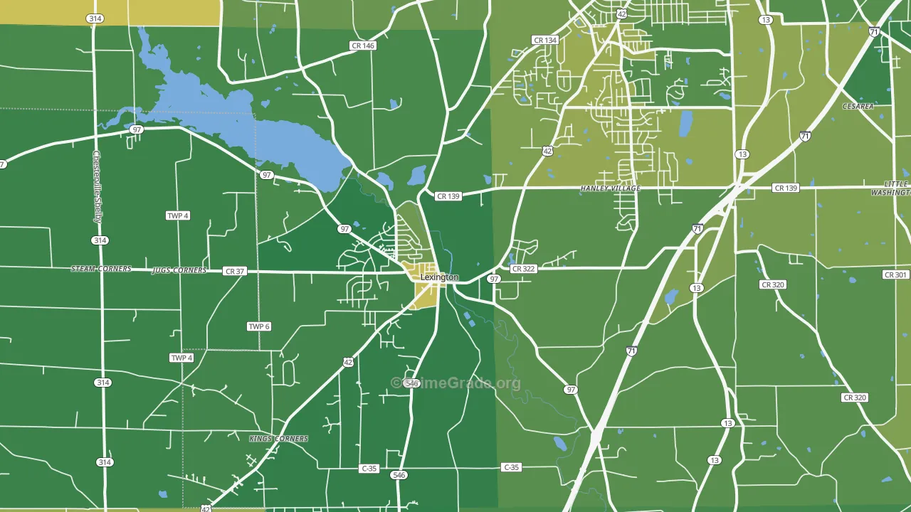 44904, OH Map of Vehicle Theft Rates