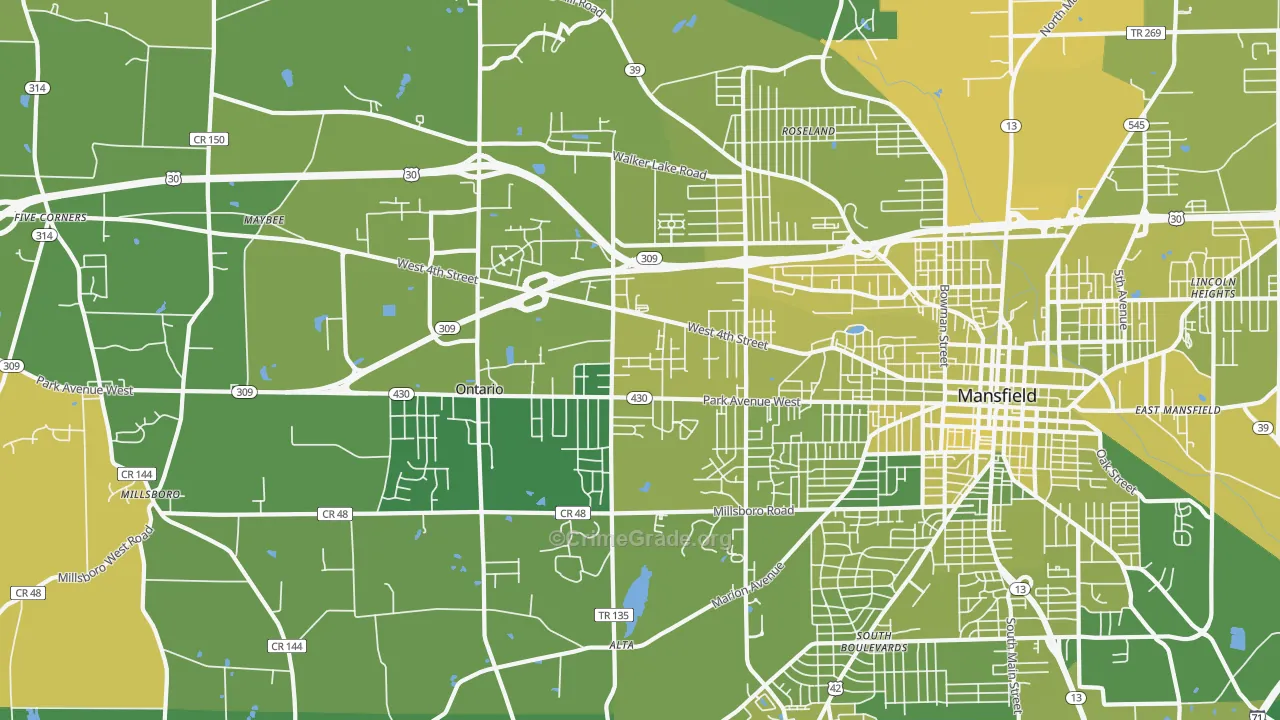 44906, OH Map of Vehicle Theft Rates