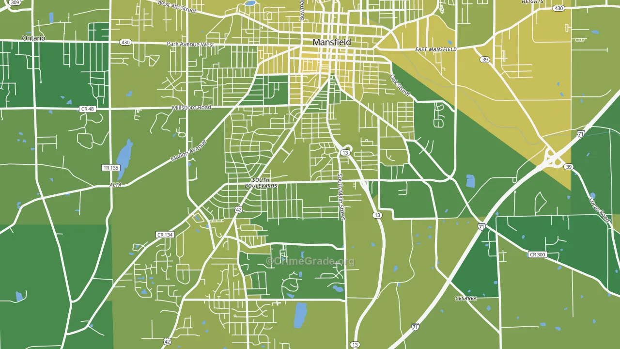 44907, OH Map of Vehicle Theft Rates