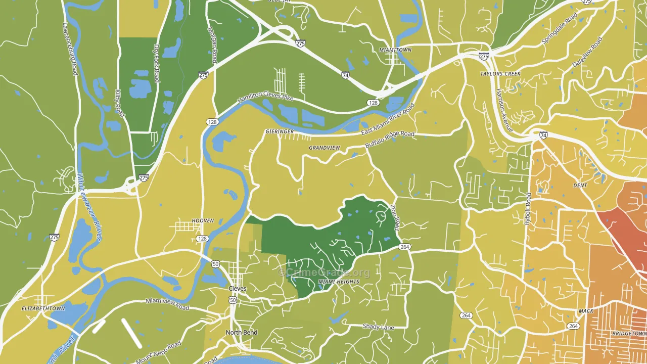 45002, OH Map of Vehicle Theft Rates