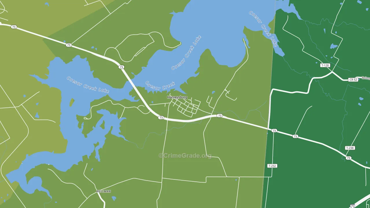 45032, OH Map of Vehicle Theft Rates
