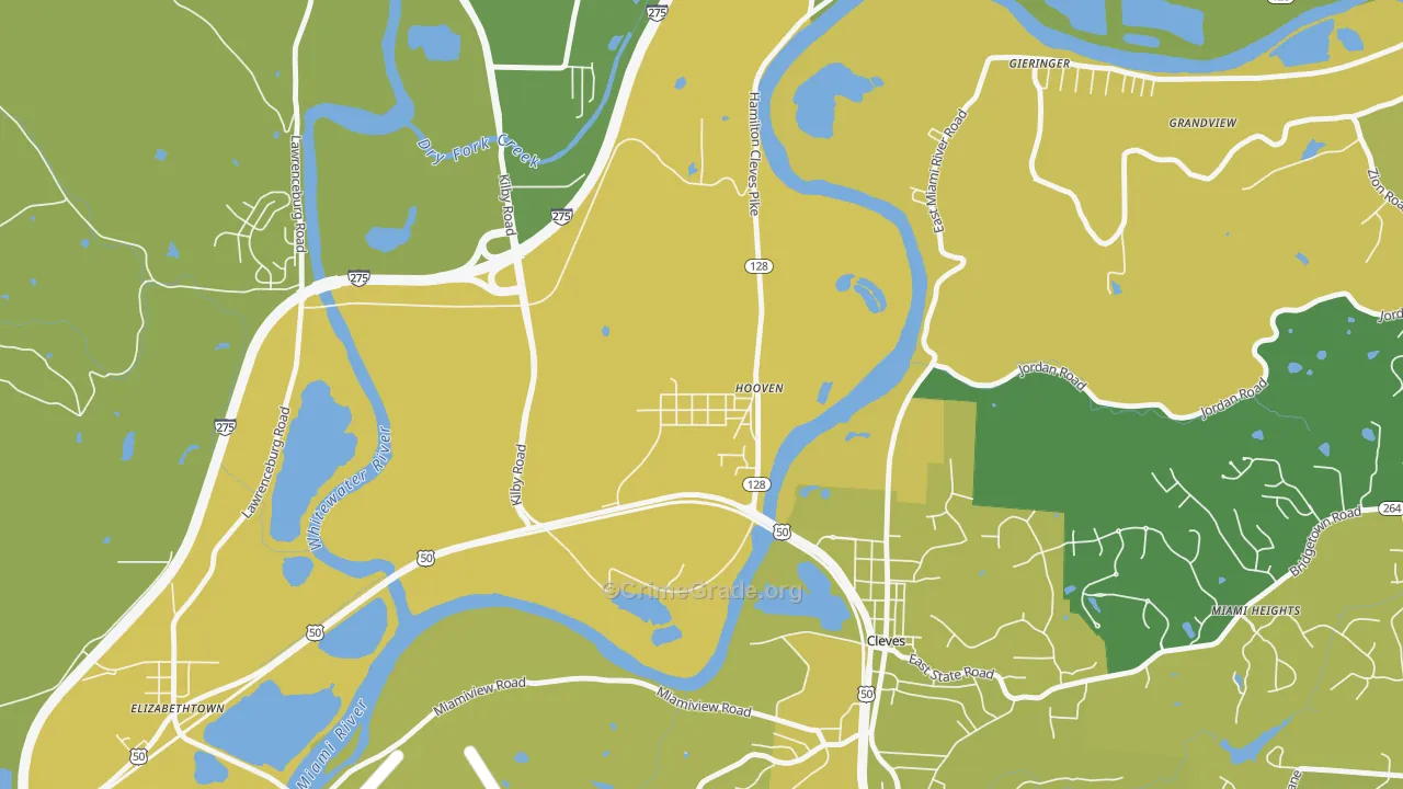45033, OH Map of Vehicle Theft Rates