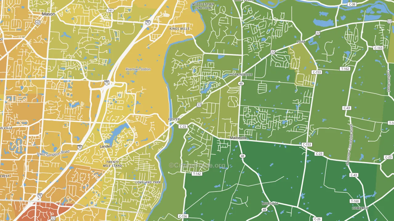 45039, OH Map of Vehicle Theft Rates