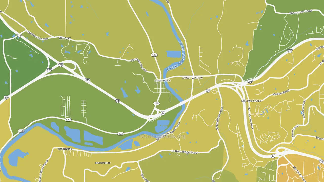 45041, OH Map of Vehicle Theft Rates