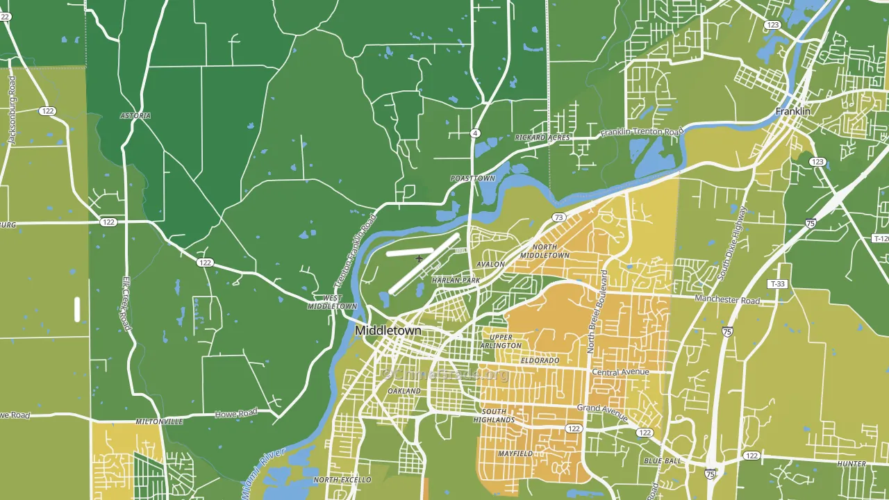 45042, OH Map of Vehicle Theft Rates