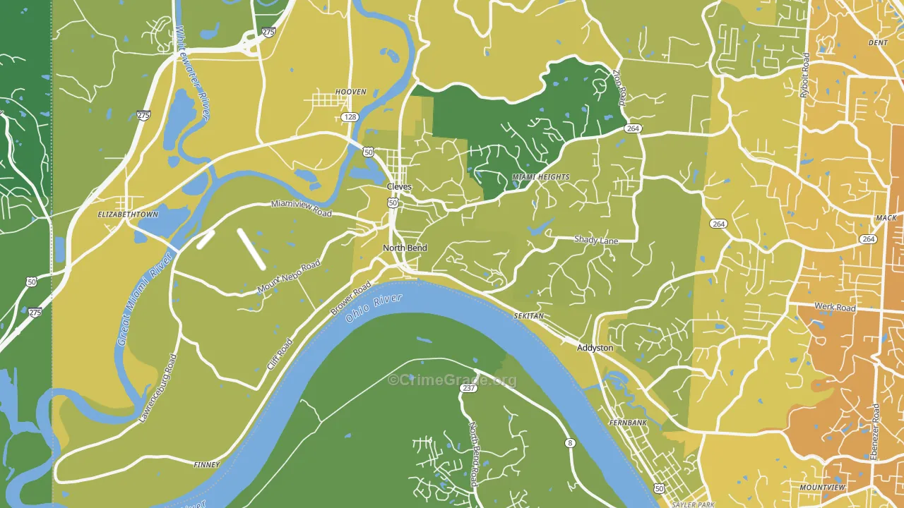 45052, OH Map of Vehicle Theft Rates