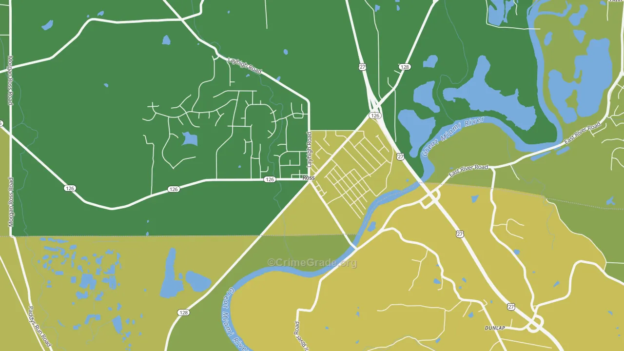 45061, OH Map of Vehicle Theft Rates