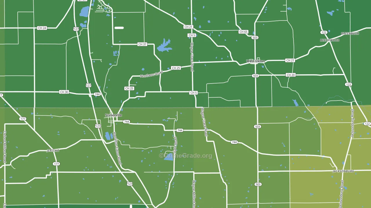 45064, OH Map of Vehicle Theft Rates
