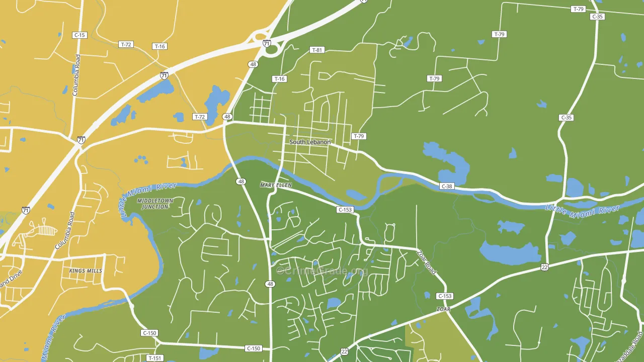 45065, OH Map of Vehicle Theft Rates