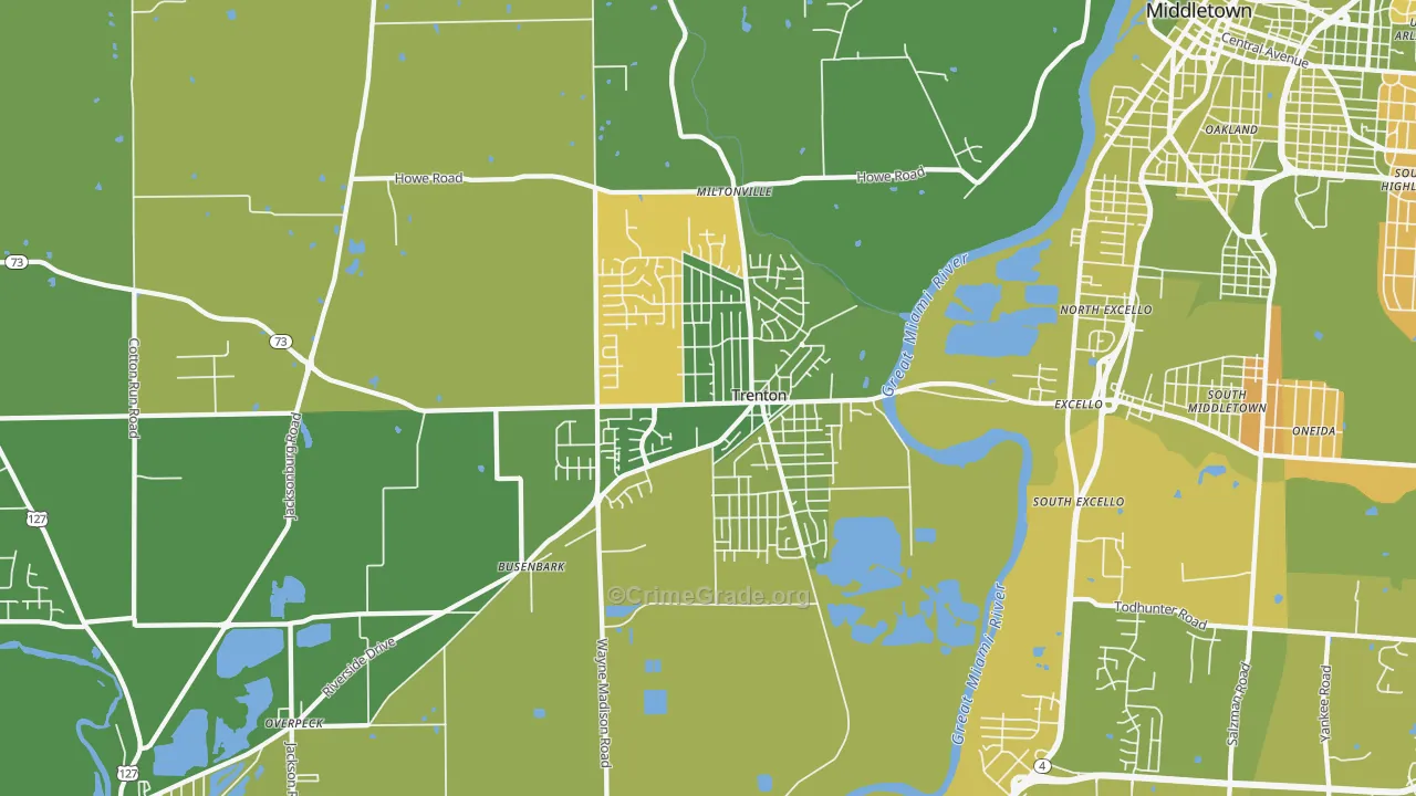 45067, OH Map of Vehicle Theft Rates