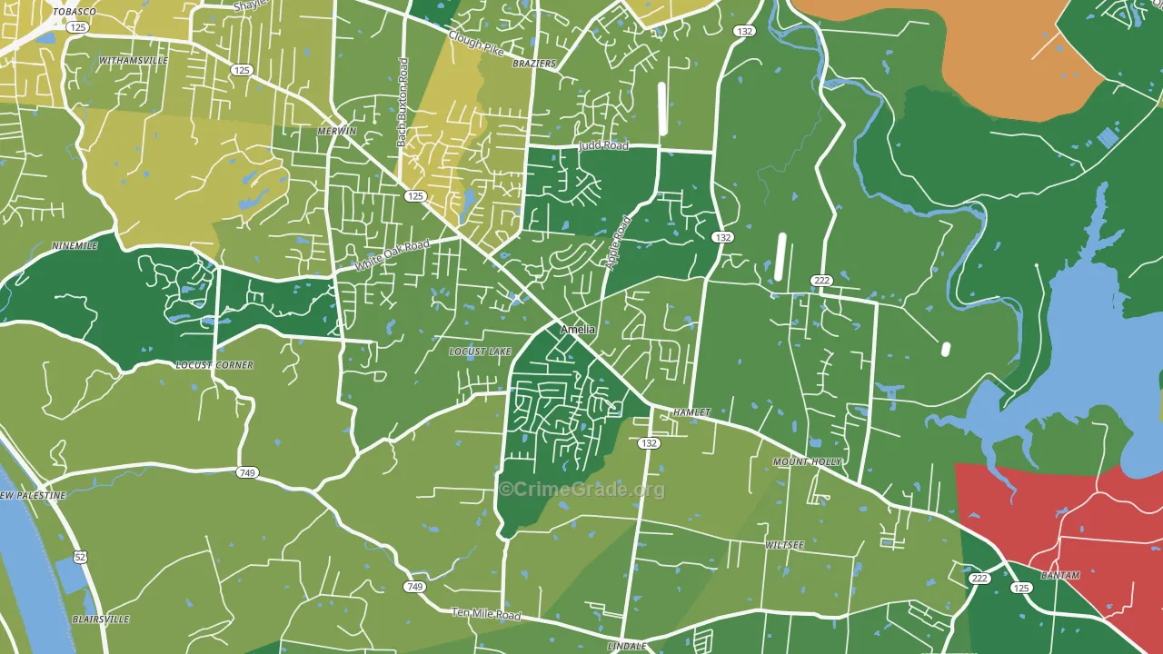 45102, OH Map of Vehicle Theft Rates