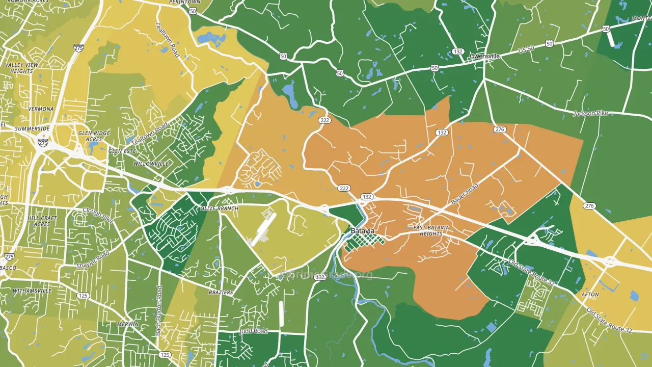 45103, OH Map of Vehicle Theft Rates