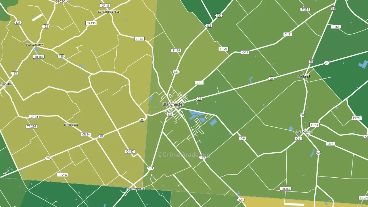 45107, OH Map of Vehicle Theft Rates