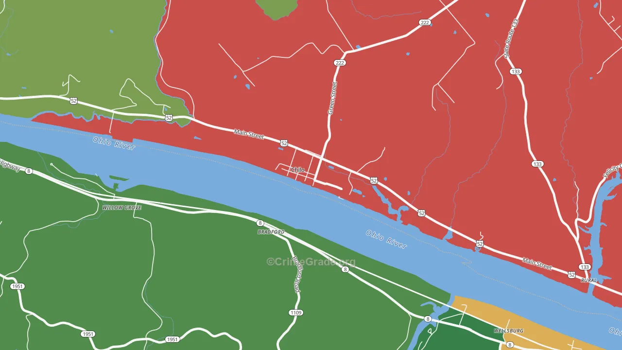 45112, OH Map of Vehicle Theft Rates