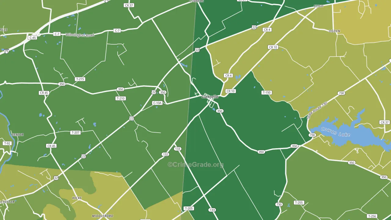 45113, OH Map of Vehicle Theft Rates