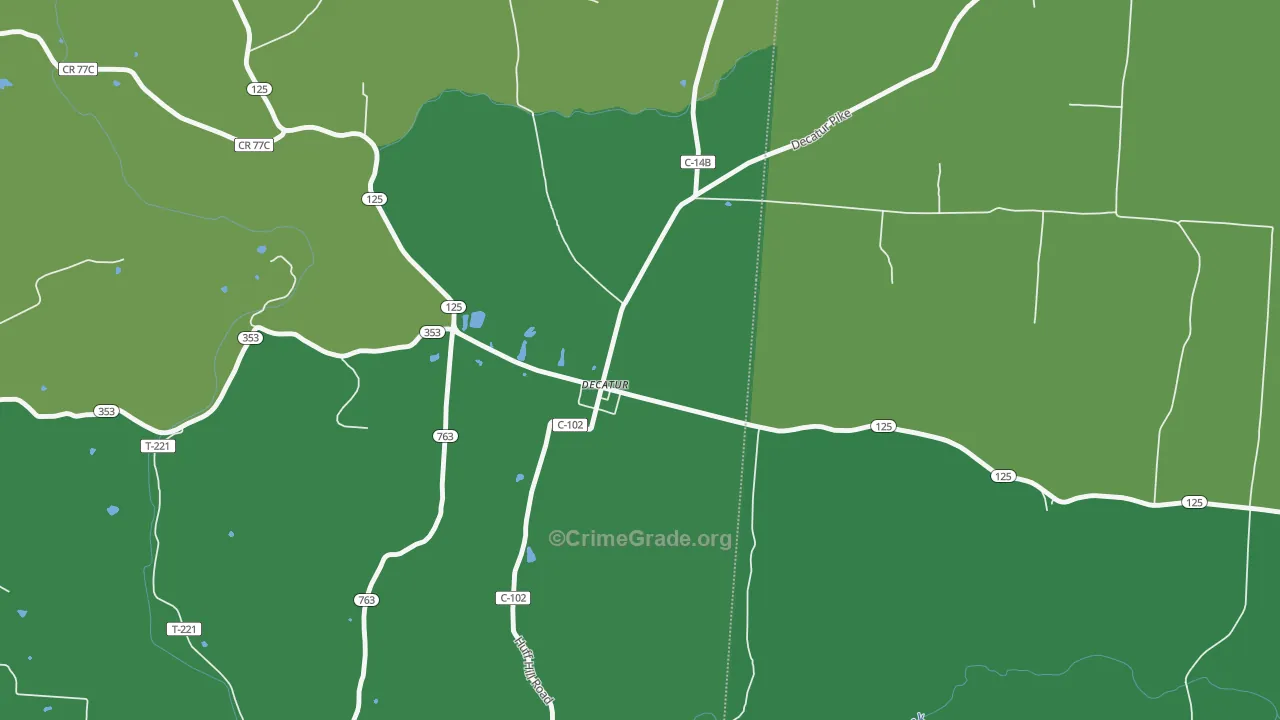 45115, OH Map of Vehicle Theft Rates