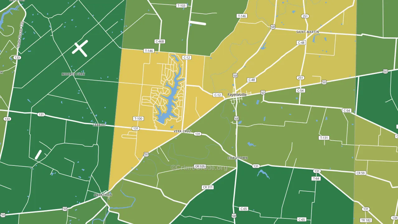 45118, OH Map of Vehicle Theft Rates