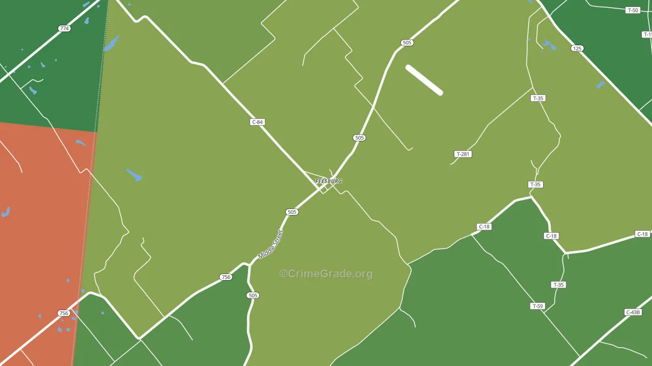 45119, OH Map of Vehicle Theft Rates