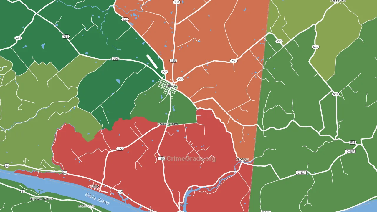 45120, OH Map of Vehicle Theft Rates