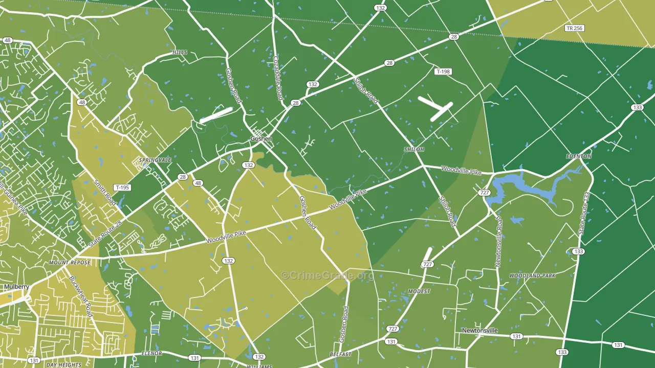 45122, OH Map of Vehicle Theft Rates