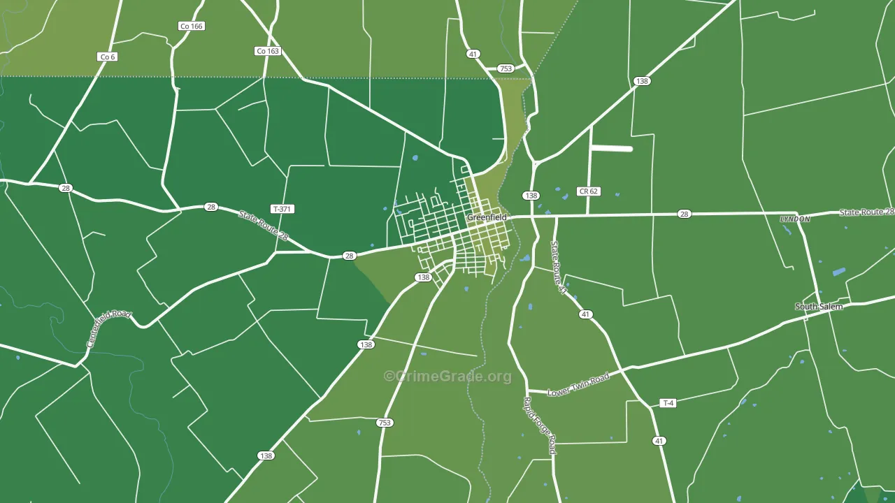 45123, OH Map of Vehicle Theft Rates