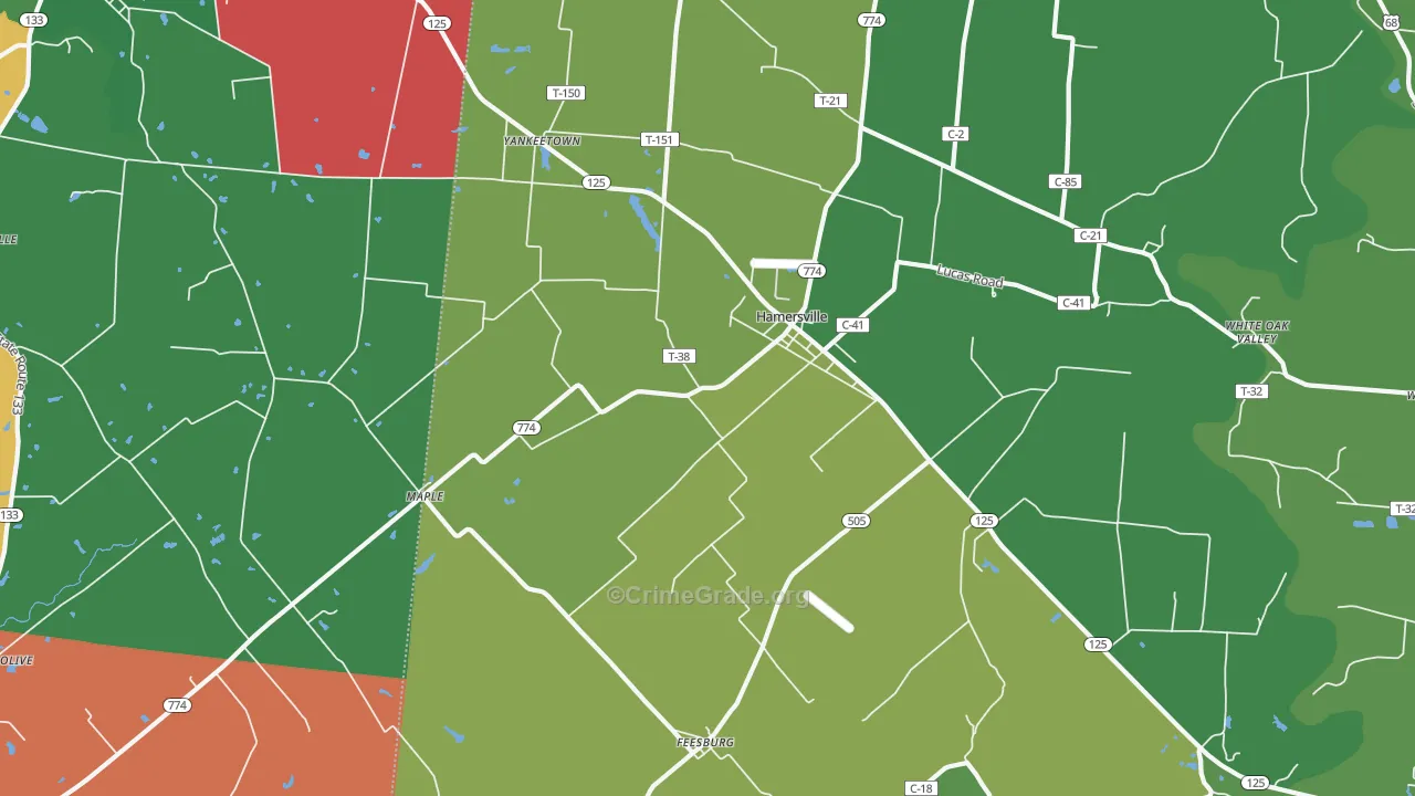 45130, OH Map of Vehicle Theft Rates