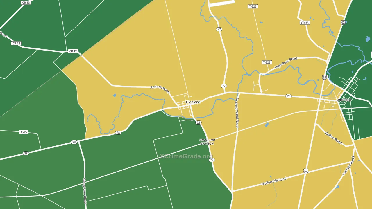 45132, OH Map of Vehicle Theft Rates
