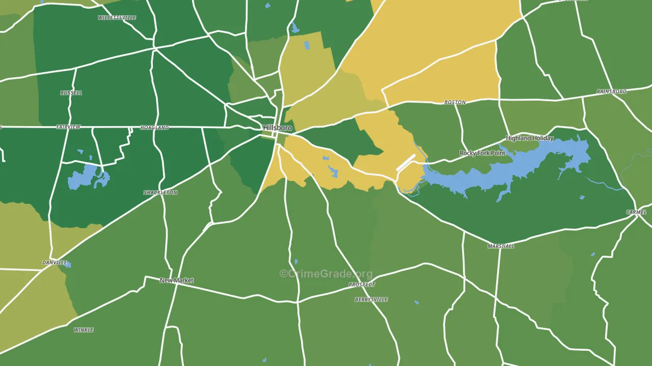45133, OH Map of Vehicle Theft Rates