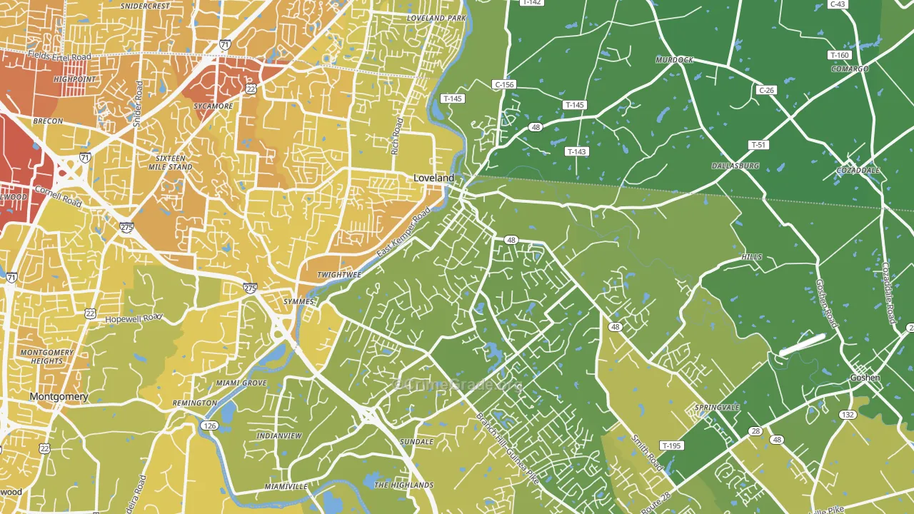 45140, OH Map of Vehicle Theft Rates
