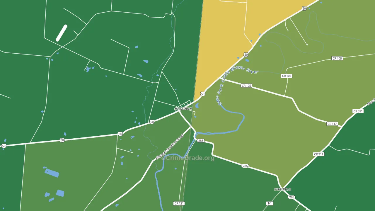 45145, OH Map of Vehicle Theft Rates