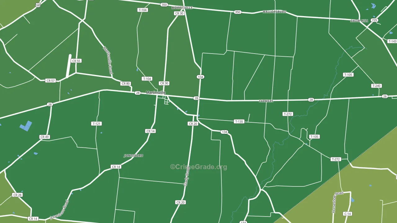 45146, OH Map of Vehicle Theft Rates