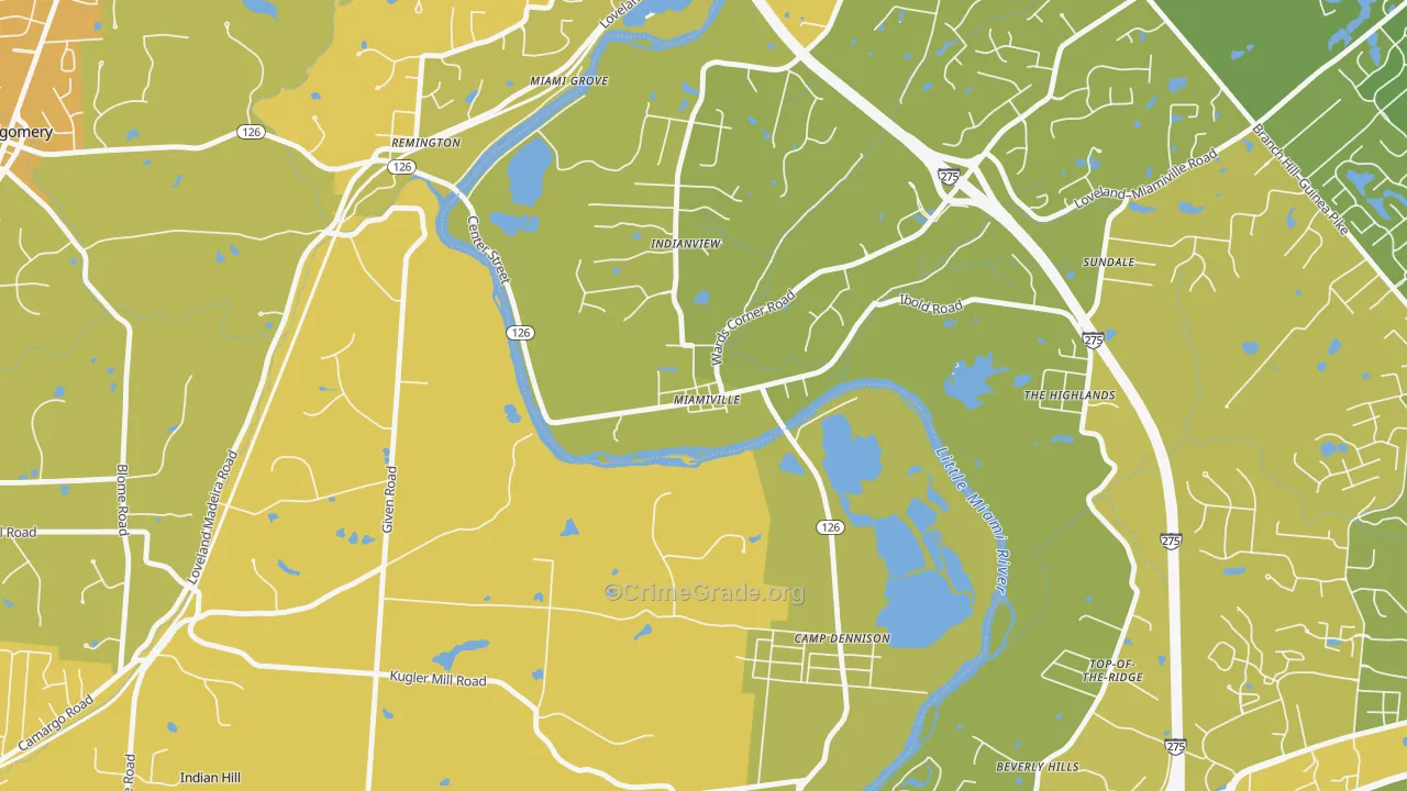 45147, OH Map of Vehicle Theft Rates