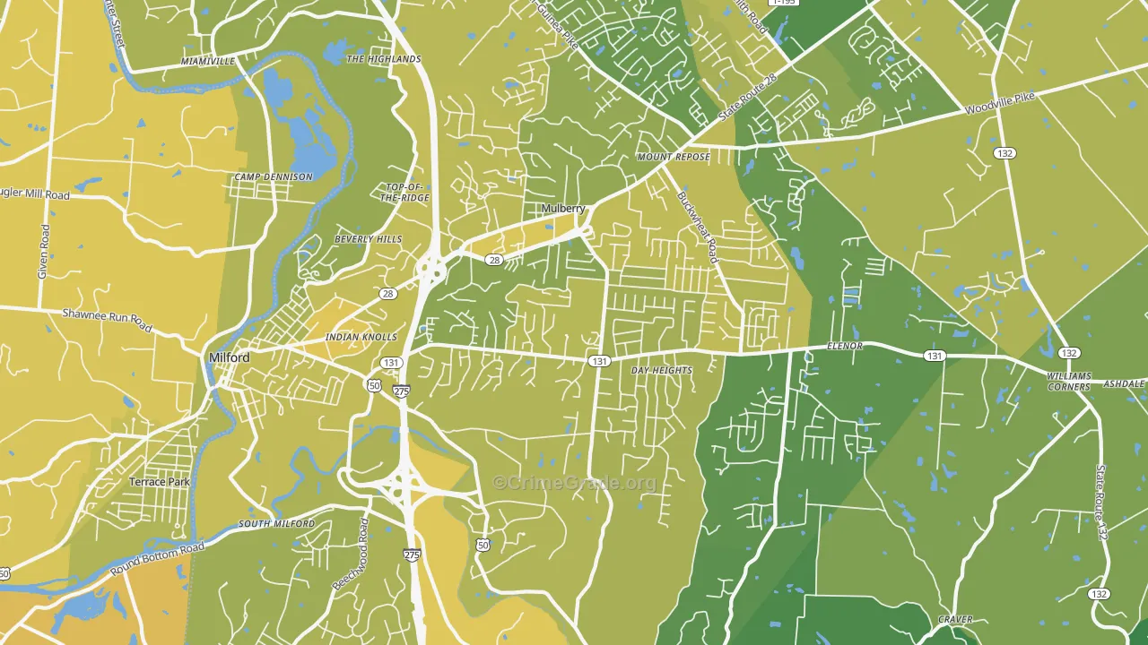 45150, OH Map of Vehicle Theft Rates