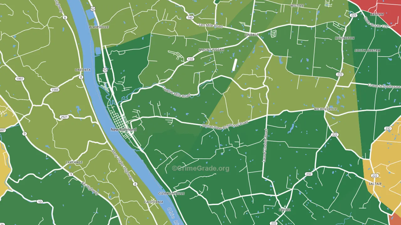 45157, OH Map of Vehicle Theft Rates