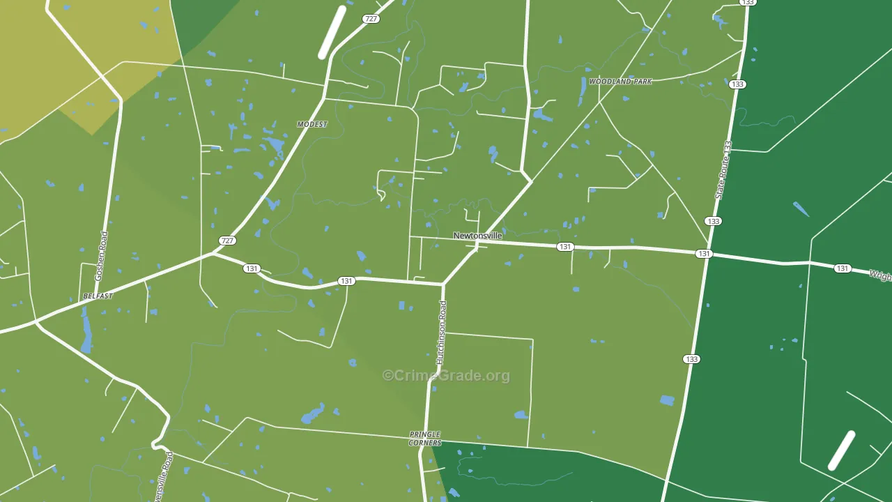45158, OH Map of Vehicle Theft Rates
