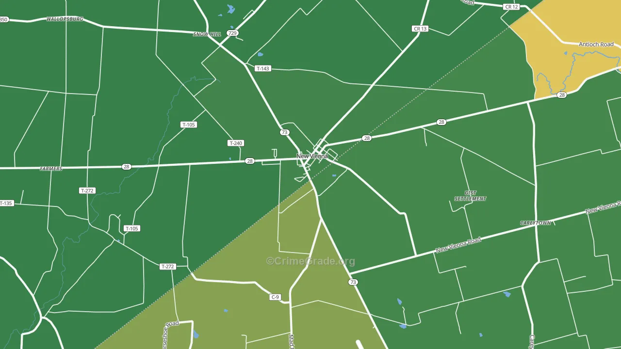 45159, OH Map of Vehicle Theft Rates