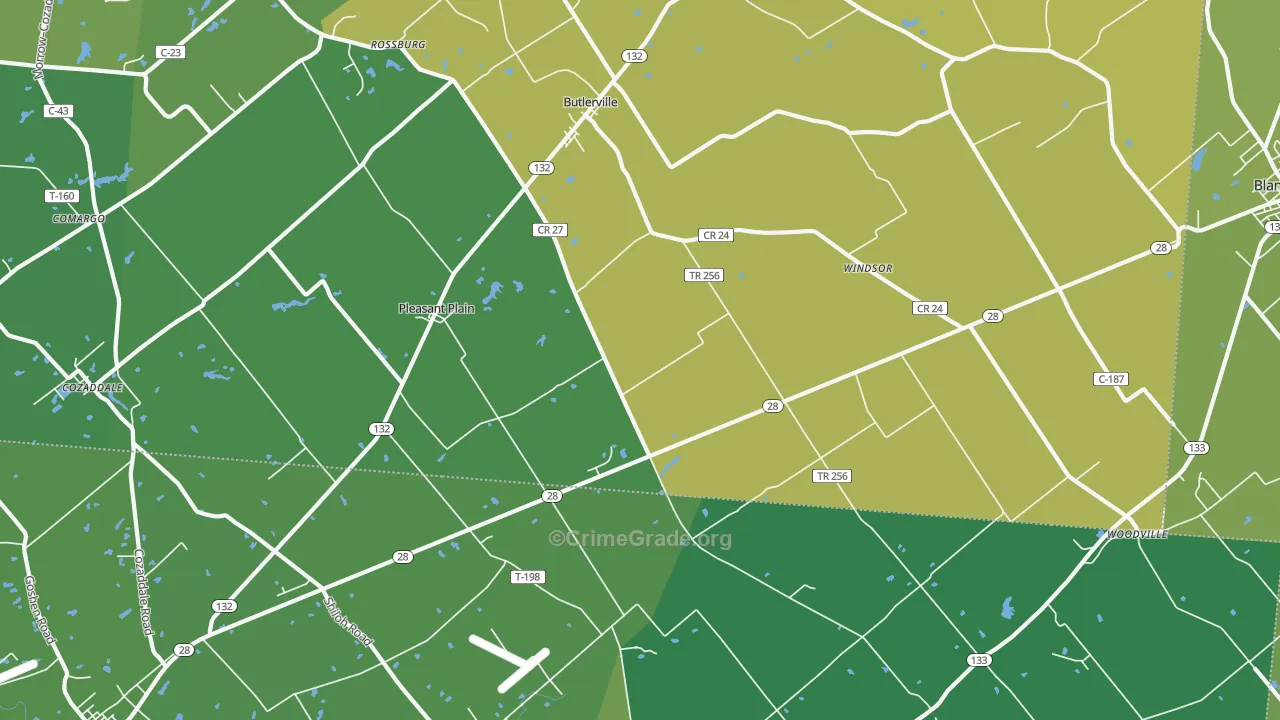 45162, OH Map of Vehicle Theft Rates