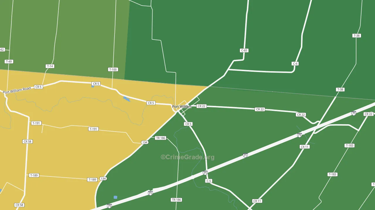 45164, OH Map of Vehicle Theft Rates