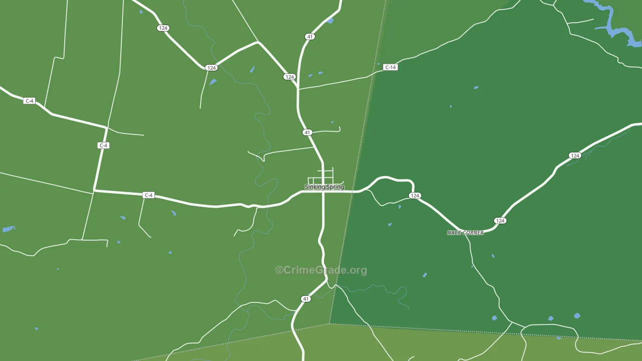 45172, OH Map of Vehicle Theft Rates